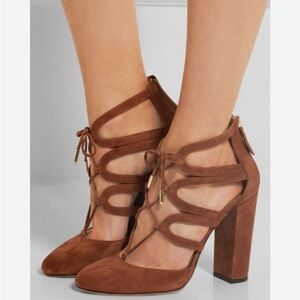 Elegant Brown Suede Women's Heels